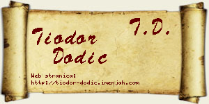 Tiodor Dodić vizit kartica
